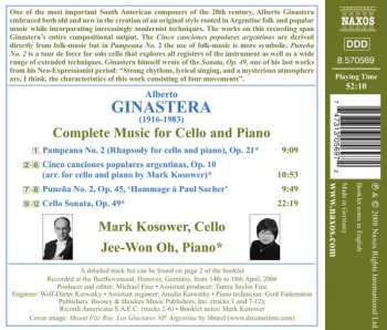 CD Alberto Ginastera: Complete Works For Cello And Piano 316122
