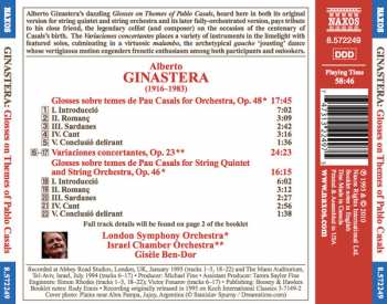 CD Alberto Ginastera: Glosses On Themes Of Pablo Casals | Variaciones Concertantes 276817