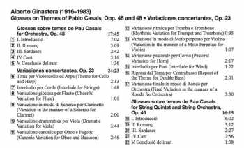 CD Alberto Ginastera: Glosses On Themes Of Pablo Casals | Variaciones Concertantes 276817