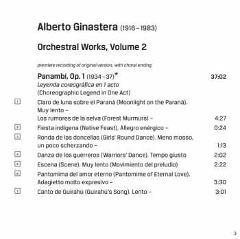 CD Alberto Ginastera: Orchestral Works 2 – Piano Concerto No. 2 • Panambí 345111