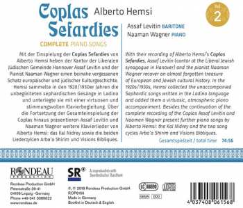 CD Alberto Hemsi: Coplas Sefardies Vol. 2 301843