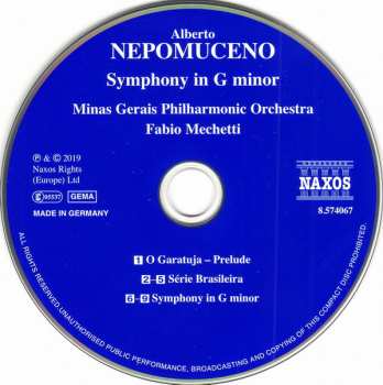 CD Alberto Nepomuceno: Symphony In G Minor / O Garantuja – Prelude ∙ Série Brasileira 121108