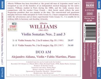 CD Alberto Williams: Violin Sonatas Nos. 2 And 3 497484