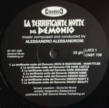 LP Alessandro Alessandroni: La Terrificante Notte Del Demonio (Devil’s Nightmare) LTD 502036