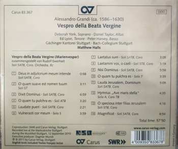 CD Alessandro Grandi: Vespro Della Beata Vergine 118157