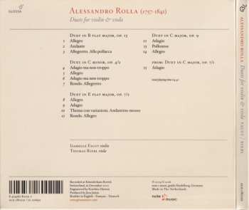 CD Alessandro Rolla: Duets For Violin & Viola 116145