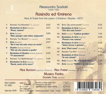 CD Alessandro Scarlatti: Rosinda Ed Emireno - Arias & Duets From The Opera "L'Emireno" (Naples 1697) 321175