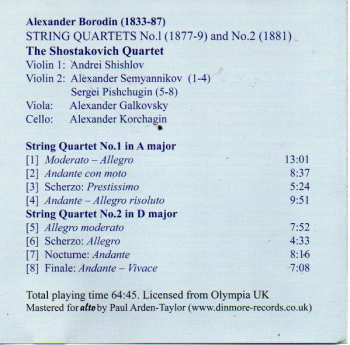 CD Alexander Borodin: String Quartets 1 & 2 121792