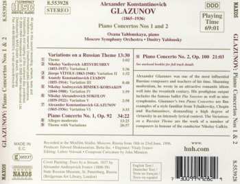 CD Alexander Glazunov: Piano Concertos Nos 1 And 2 176794