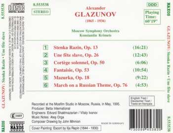CD Alexander Glazunov: Stenka Razin • Une Fête Slave • Cortège Solennel • Fantaisie • Mazurka • March 336802