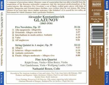 CD Alexander Glazunov: String Quintet, Op. 39;  Five Novellettes, Op. 15 329633