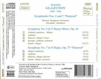 CD Alexander Glazunov: Symphonies Nos. 2 And 7 "Pastoral" 338259