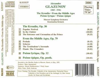 CD Alexander Glazunov: The Kremlin • From The Middle Ages • Poème Lyrique • Poème Épique 116660