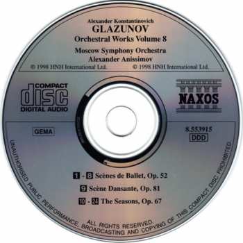 CD Alexander Glazunov: The Seasons, Scènes de Ballet, Scène Dansante 244282