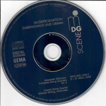 CD Alexander Glazunov: Complete String Quartets Vo. 3 - Suite Op. 35 / String Quintet Op. 39
