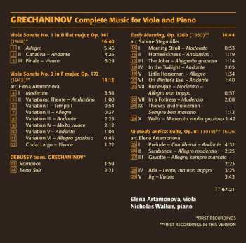 CD Alexander Gretchaninov: Complete Music For Viola And Piano 537316