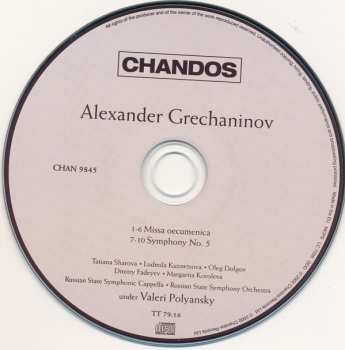 CD Alexander Gretchaninov: Symphony No. 5 · Missa Oecumenica 324141