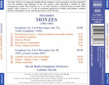 CD Alexander Moyzes: Symphonies Nos. 3 & 4 247309