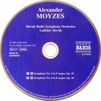 CD Alexander Moyzes: Symphonies Nos. 5 and 6 235133