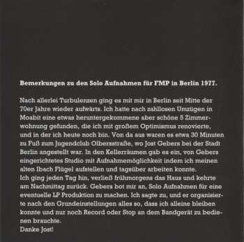 CD Alexander von Schlippenbach: Piano Solo '77 416102