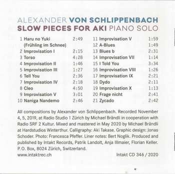 CD Alexander von Schlippenbach: Slow Pieces For Aki 94476