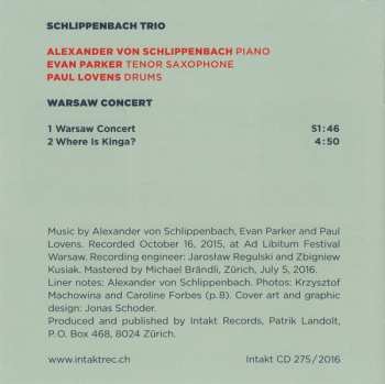 CD Alexander von Schlippenbach Trio: Warsaw Concert 104417