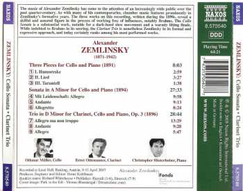 CD Alexander Von Zemlinsky: Cello Sonata • Three Pieces For Cello And Piano • Trio For Clarinet, Cello And Piano 437607