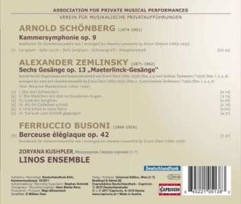 CD Alexander Von Zemlinsky: Maeterlinck-Gesänge Op. 13 / Kammersymphonie Op. 9 / Berceuse Élégiaque Op. 42 235402