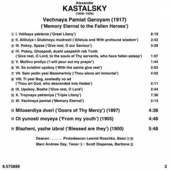 CD Alexandr Kastalsky: Memory Eternal  244487