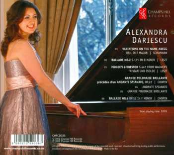 CD Alexandra Dariescu: Schumann Liszt Chopin 330471
