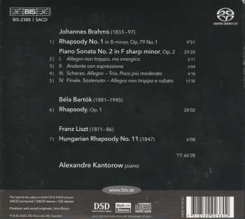 SACD Alexandre Kantorow: Brahms - Bartok - Liszt 176907