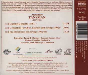 CD Alexandre Tansman: Clarinet Concerto • Concertino • Six Movements For Strings 277550