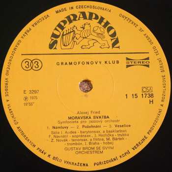 LP Gustav Brom Orchestra: Solstice / Moravian Wedding