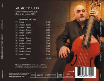 CD Alfonso Ferrabosco: Music To Hear - Music For Lyra Viol From 1609 466118