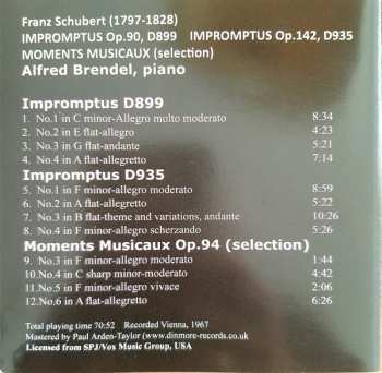 CD Alfred Brendel: Impromptus D899, 935 320899