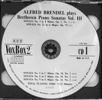 2CD Alfred Brendel: Piano Sonatas, Vol. III 311189