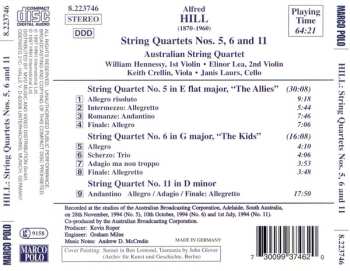 CD Alfred Hill: String Quartets Nos. 5, 6 And 11