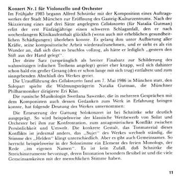 CD Alfred Schnittke: Cello Concerto No. 1 / Klingende Buchstaben / Four Hymns 483921