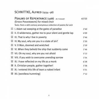 SACD Alfred Schnittke: Psalms Of Repentance; Magnificat & Nunc Dimittis 372962