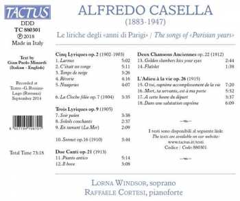 CD Alfredo Casella: Le Liriche Degli "Anni di Parigi" 308000
