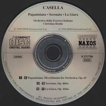 CD Alfredo Casella: Paganiniana: Divertimento For Orchestra / Serenata / La Giara 318193