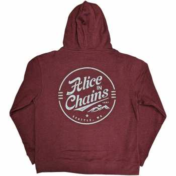 Merch Alice In Chains: Alice In Chains Unisex Zipped Hoodie: Circle Emblem (back Print) (medium) M