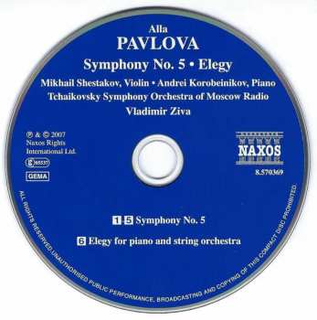 CD Alla Pavlova: Symphony No. 5 • Elegy 156239