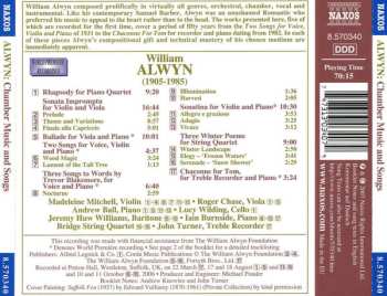 CD William Alwyn: Chamber Music And Songs