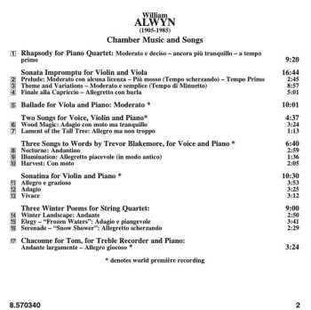 CD William Alwyn: Chamber Music And Songs