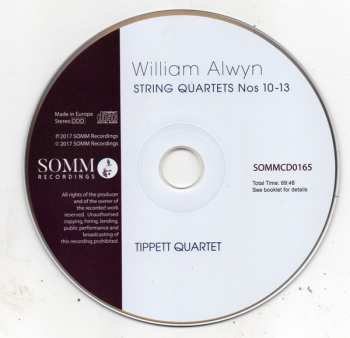CD William Alwyn: String Quartets Nos. 10 to 13 542724