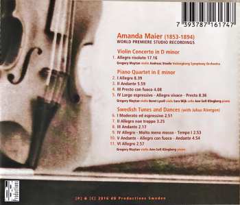 CD Amanda Maier: Violin Concerto In D Minor / Piano Quartet In E Minor / Swedish Tunes And Dances - Volume 1 122237