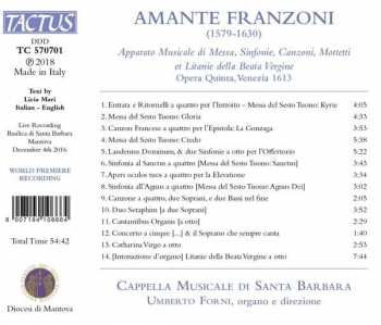 CD Amante Franzoni: Apparato Musicale Venezia 1613 123559