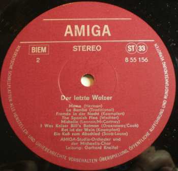 LP AMIGA Studio Orchester: Der Letzte Walzer