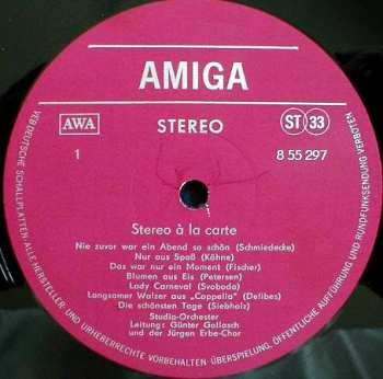 LP AMIGA Studio Orchester: Stereo À La Carte 123778
